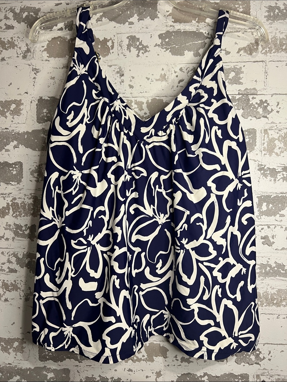 Women’s Navy & White Floral Tankini Top